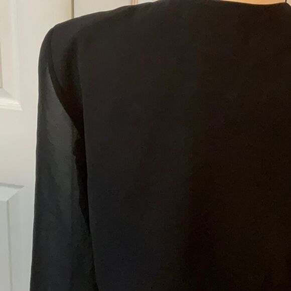 R &‎ K Originals Blazer Jacket Coverup Black Sheer Sleeves Size 12 - Picture 6 of 6